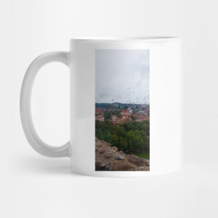 Vilnius through rain drops Mug